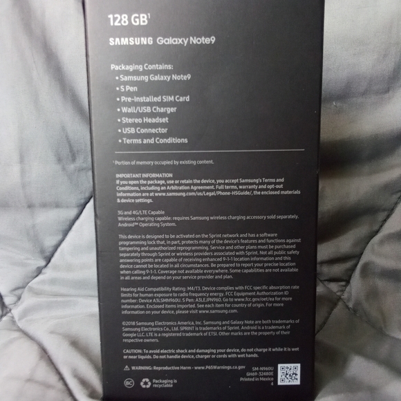 NO PHONE Samsung Galaxy Note 9 128 GB Box with Manual & Spare Parts 2018 - Picture 9 of 11